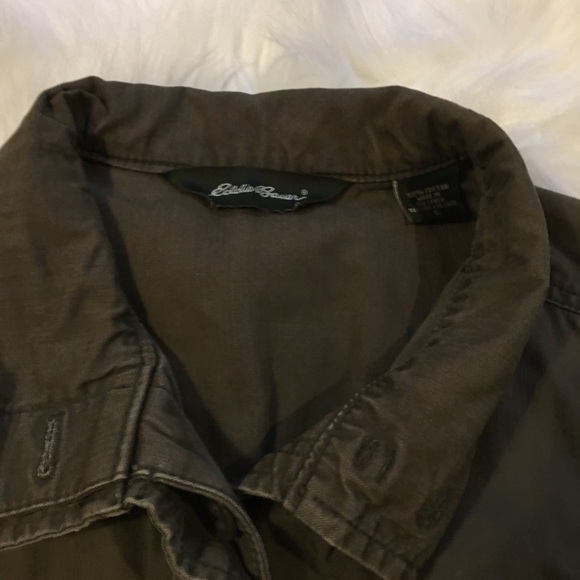 Eddie Bauer Army Green Jacket Small Button up - Picture 2 of 3